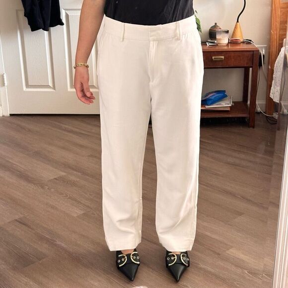 KHAITE White Straight Leg Pants - Picture 1 of 6
